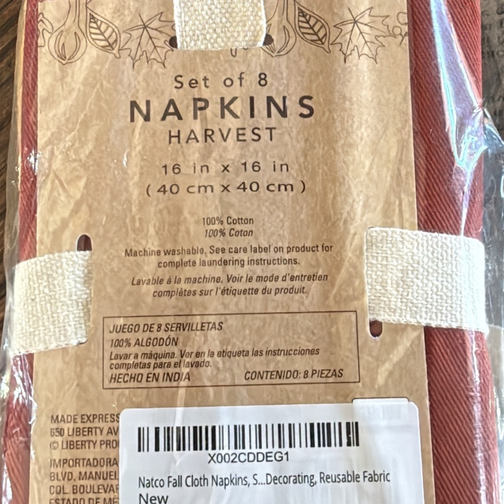 Harvest Napkins Set - Red
